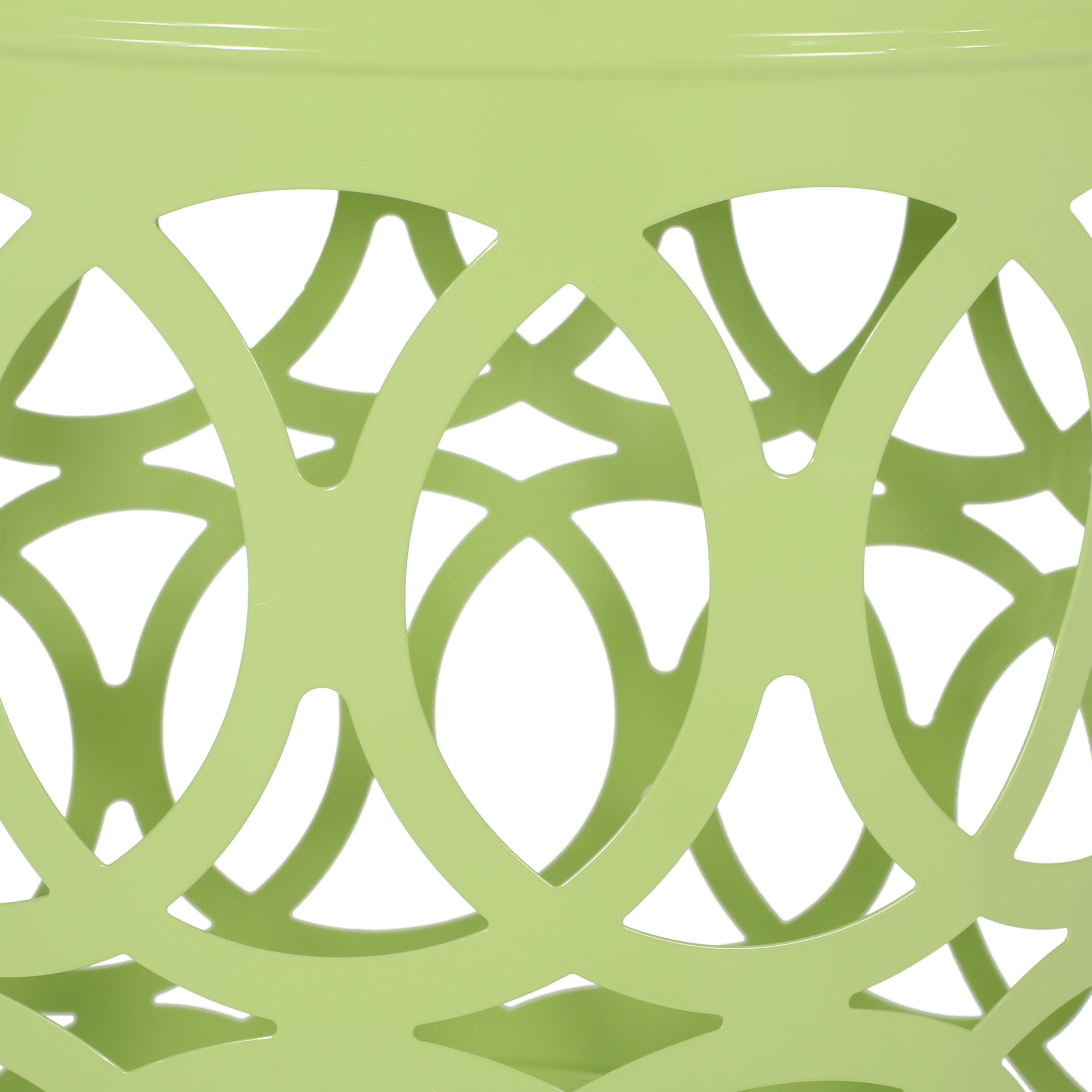 Leumius Outdoor Metal End Table All-Metal End Table Modern Accent Table for Patio/Outdoor,13.75" x 13.75" x 18",Green