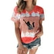 thumbnail image 1 of Mujeres Casual Cuello Redondo Manga Corta Estampado Jersey Blusa Camiseta Tops Sueltos OAVQHLG3B Store  lin121212, 1 of 4