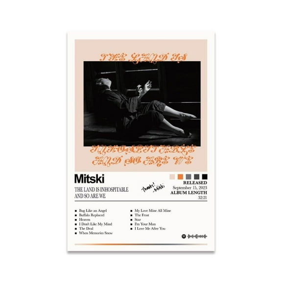 Mitski Poster Music Album Cover Posters for Room Aesthetic Canvas Wall Art for Bedroom, Dorm, Office, Bathroom Decor, Gift Idea