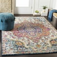 thumbnail image 6 of BoutiqueRugs Simsbury Oriental Medallion Area Rug - Farmhouse Traditional Floral Carpet for Living Room - Navy, Fuchsia, Gray - 6'7" x 9', 6 of 19
