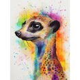 thumbnail image 1 of Meerkat Multicoloured Portrait Watercolour Painting Unframed Wall Art Print Poster Home Decor Premium, 1 of 4