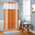 thumbnail image 6 of No Hook Shower Curtain, Orange Striped Shower Curtains for Bathroom with See Through Top Window, Farmhouse Orange White Stripes Aesthetics Waterproof & Washable Bath Curtain Stand Up Stall 36"x72", 6 of 7