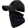 thumbnail image 1 of Sombrero de camuflaje negro para hombre con disipador de calor, puño para el cuello, gorra de béisbol, bufanda para la cara, arnés militar táctico del ejército, sombrero adecuado para correr, caza, e, 1 of 5