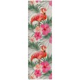 thumbnail image 2 of Addison Rugs Dream Shag Premium Machine Washable Transitional Leaves & Flamingos Pink Runner Rug, 2'3" x 7'6", 2 of 8