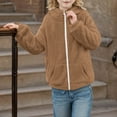 thumbnail image 5 of Hicidod Girls Fuzzy Sherpa Jacket Soft Full Zip Hoodies Fleece Solid Color Kids Coat with Pockets for Fall Winter Outwear, 5 of 6