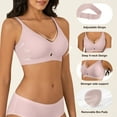 thumbnail image 4 of Qylux Women's Wireless No Underwire Bras Seamless Full Coverage Push Up Bralette, Comfortable Everyday Bra,Pink,2XL, 4 of 8