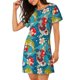 thumbnail image 2 of Fotbe Japanese Koi Bata de Dormir para Mujer con Estampado, Camisón de Algodón de Manga Corta, Ropa de Dormir Casual, 2 of 6