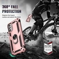 thumbnail image 4 of Moto G Stylus 5G 2022 Military Grade Case with Screen Protector, Kickstand & Magnetic Ring Holder - Rose Gold, 4 of 17