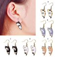 thumbnail image 2 of Pendientes colgantes con forma de animal para mujer y niña, aretes colgantes con diseño de gatito de dibujos animados, 2 of 5