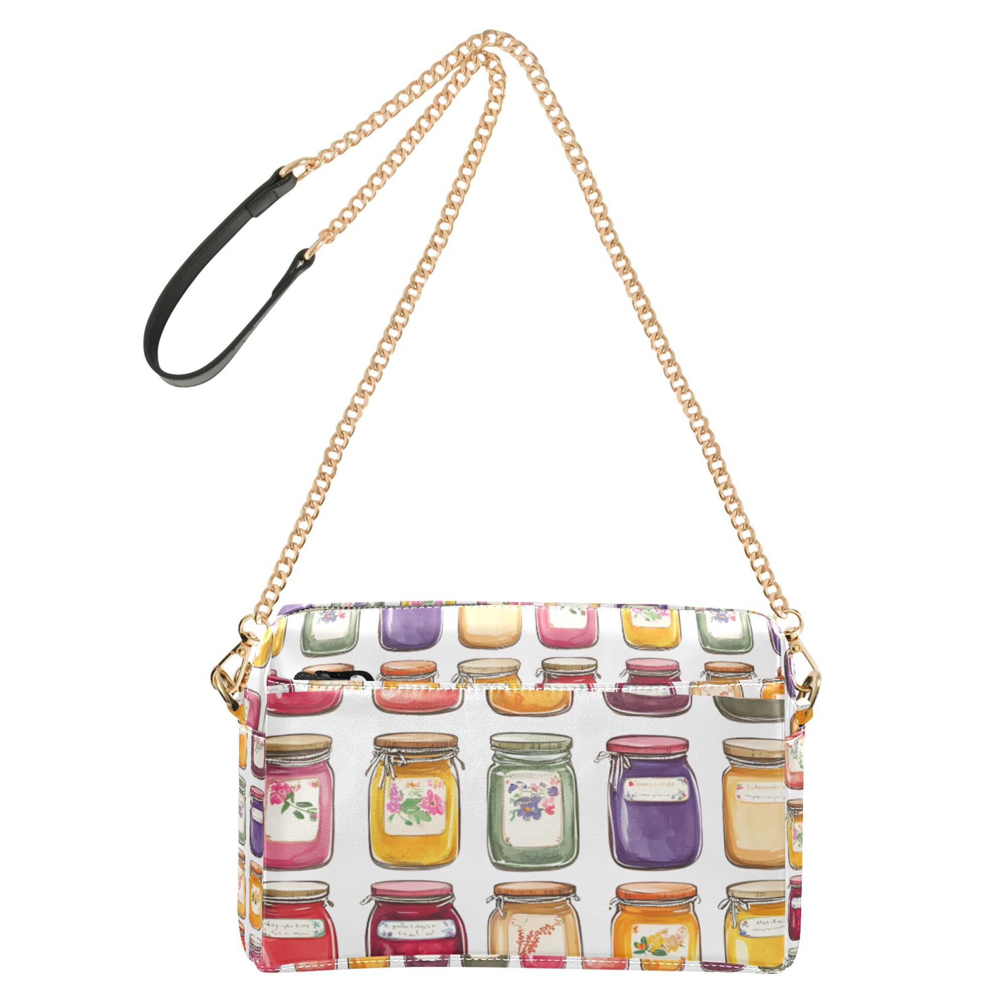 FORMRS Women Crossbody Purse with Chain Strap Vegan Leather Shoulder Handbag, Colorful Jam Jars