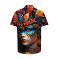 thumbnail image 4 of JURANMO Holiday Sales Men's Tropical Shirts Funny Carnival Printed T-Shirts Casual Short Sleeve Button Up Vacation Summer Top Multicolor S, 4 of 6