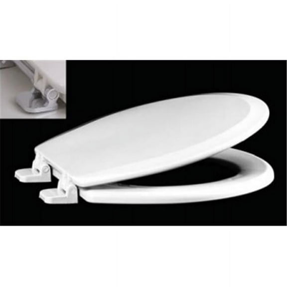 White Premium Molded Wood Toilet Seat With Chrome Hinges