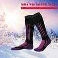 thumbnail image 6 of fankhu Women Thermal Socks Ski Socks for Skiing Hiking Snowboarding (Purple Black), 6 of 9