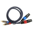 thumbnail image 2 of Dual XLR To R Cable, 2 XLR Female To 2 R Male Cable, 24K Gold Plated Connector, Dual XLR Female To Dual R Male Cord for Speakers, TVs, CDs, DVDs, Mixers and More, 2 of 7