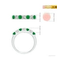 thumbnail image 4 of ANGARA Natural Shared Prong Emerald and Diamond Half Eternity Ring in 14K White Gold for Women (Size-3.1mm) | May Birthstone, Birthday, Anniversary, Jewelry Gift for Women | Natural Emerald Ring, 4 of 9