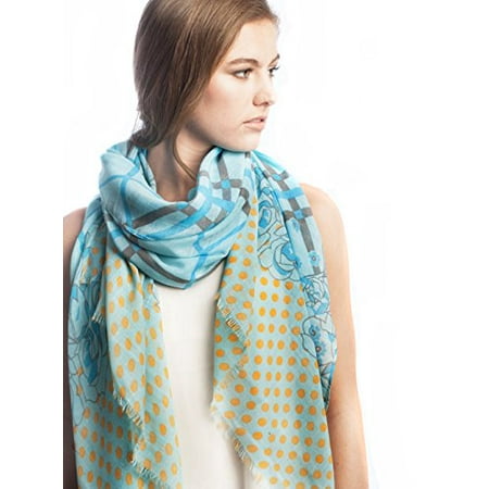 Sassy Scarves Womens Floral Polka Dot Pattern Multi Color Spring...