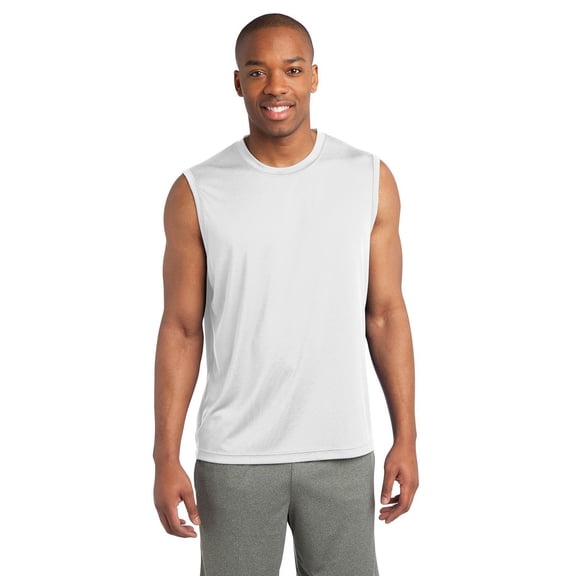 Sport Tek ST352 Men's Sleeveless Competitor T-Shirt White Size L