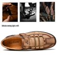 thumbnail image 2 of Men's Casual Fashion Loafers Knitted Laces Breathable Rubber Comfortable Business Light Driving Leather Shoes Yellow 10.5 US, 2 of 7