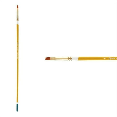 Creative Mark Qualita Golden Taklon Long Handle Paint Brush for Acrylics Oils Fine Art Heavy Bodied Media - Single Brush - [Bright - Size 1]