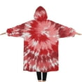 thumbnail image 2 of Oversized Wearable Blanket Hoodie,Colorful Tie Dye Pattern Sherpa Blanket Hoodie with Super Pockets,Super Warm Fuzzy Pullover for Women & Men, 2 of 6