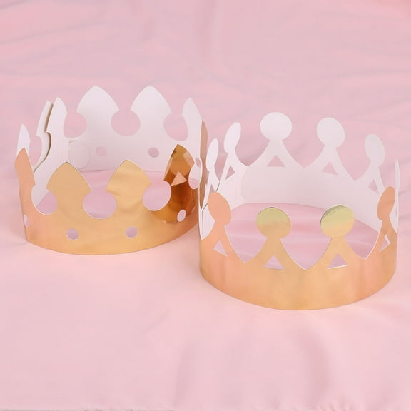 LABSERRON 12Pcs Golden Paper Crown Hat for Birthday Party Crowns Hats and Decorations