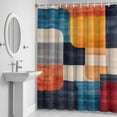 thumbnail image 5 of Minimalist Art Shower Curtain for Bathroom Decor, Modern Multi Color Square Color Block Waterproof Fabric Shower Curtain, 72"x72" Set with 12 Hooks, 5 of 9
