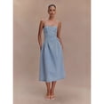 thumbnail image 2 of Sexy Women's Summer New Arrival: Strapless Solid Color Sleeveless Denim Suspender Dress, 2 of 5