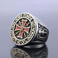 thumbnail image 2 of VIVIDELLE Mens Cross Knights Templar Ring Masonic Gold Stainless Steel Size 7-15-11-Silver, 2 of 4