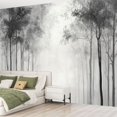 thumbnail image 2 of Peel and Stick Wallpaper Canvas Vintage Forest Woodland Mural Gray Old Wall Tree Trees Branches Leaves Modern Art Wall Mural Decor Self Adhesive and Removable 69in x 98in, 2 of 8