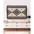 thumbnail image 3 of Outdoor TV Cover 60 to 65 Inch Weatherproof, Southwest Boho Pattern Waterproof TV Screen Protector for Outside Decor with Zipper and Pocket 58"L x 37"H , Aztec Tribal Texture Brown Blue Green, 3 of 7