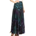 thumbnail image 4 of Sakkas Ester Womens Simple Boho Maxi Full circle Tie-dye Skirt with Elastic Waist - Gray - One Size, 4 of 5