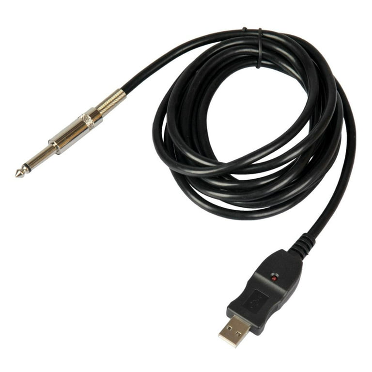 300cm Guitar Bass 1/4 6.3mm Jack To USB Connection Instrument Cable  Adapter for 