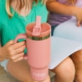 thumbnail image 5 of RTIC 16 oz Ceramic Lined Road Trip Tumbler, Leak-Proof Covered Straw Lid, 2 Pack, Dusty Rose, 5 of 7