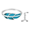 thumbnail image 5 of Floating Feather Reconstructed Blue Turquoise Inlays Sterling Silver Ring-8, 5 of 6