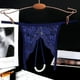 thumbnail image 2 of Ropa interior termica Gibobby Bragas sexis malla con borlas y perlas para mujer Azul L, 2 of 3