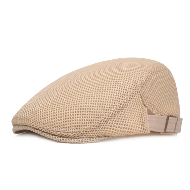 Sombrero de verano de malla transpirable para hombre, boina de vendedor de periódicos ajustable, gorra de hiedra, gorra plana de taxista, gorra plana de malla para hombre, gorra plana de verano