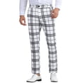 thumbnail image 1 of Pantalones de vestir a cuadros INSPIRE CHIC para hombres, chinos de frente plano, colores contrastantes, pantalones de negocios, 1 of 6