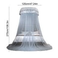 thumbnail image 3 of Princess Style Bed Canopy with Ruffles, Encrypted Foldable Ceiling Mounted Dome Mosquito Net for Bedroom, Floor Standing Household Bedding Decor, Romantic Bed Tent for Girls Room, 3 of 6