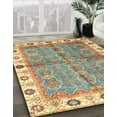 thumbnail image 3 of Ahgly Company Machine Washable Indoor Round Abstract Ginger Brown Green Area Rugs, 6' Round, 3 of 7