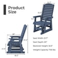 thumbnail image 3 of Innovaze HIPS Patio Glider for One Person with Cup Holders,All-Weather Resistant, Heavy Duty700 LBS ,Navy Blue, 3 of 8