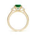 thumbnail image 2 of ANGARA Lab Grown 2.25 Ct Emerald & Trapezoid Diamond Hidden Engagement Ring for Women in 14K Yellow Gold (Size-10x8mm) | May Birthstone, Anniversary, Jewelry Gift for Women | Lab-Grown Emerald Ring, 2 of 9