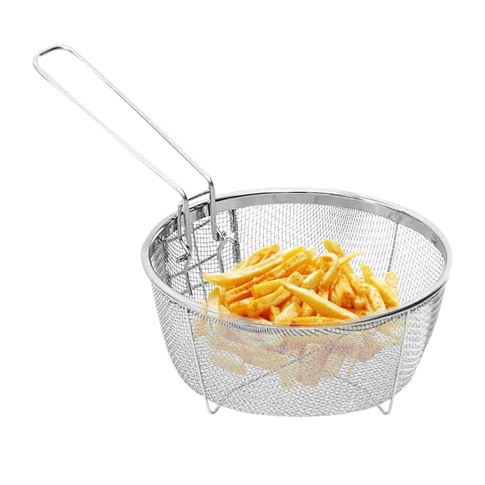 Pakewalm Stainless Steel Fry Baskets with Handle Deep Fryer Strainer