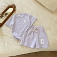 thumbnail image 2 of Shachafan Girls Summer Outfit Short Sleeve Tee And Shorts Two Piece Casual Playwear Comfortable Breathable Kids Female Baby Clothes, 2 of 4