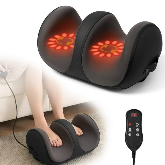 Naipo Electric Shiatsu Foot Massager Calf with Heat, Deep Kneading & Rolling Ankle Massage - Relaxing Muscle Relax, Ideal Gift for Men & Women, Leg Massager