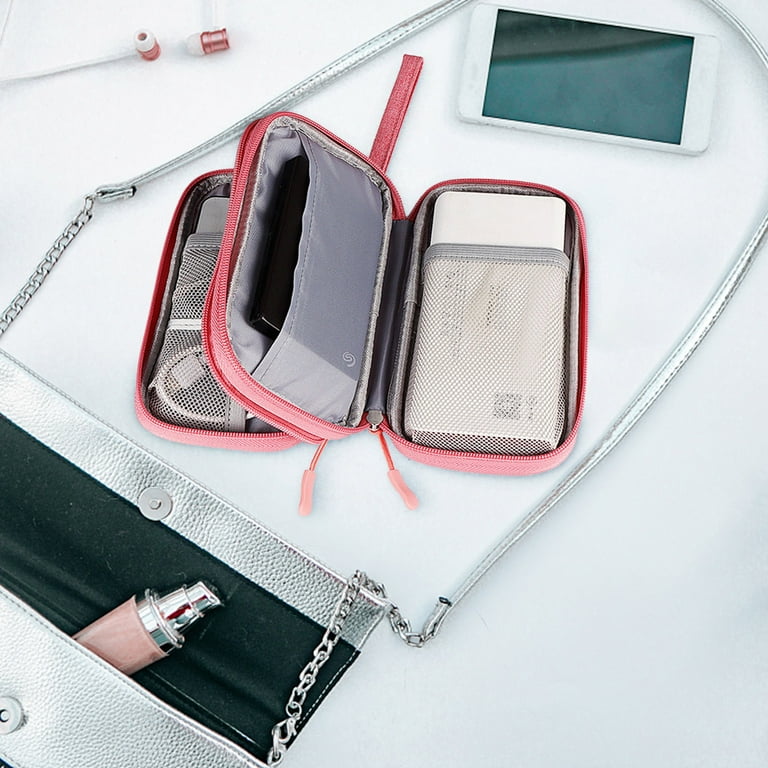 Chamoist Cord Electronic Organizer Travel Tech Case double Layers Digital Accessory Data Cable Storage Bag Travel Power Bank Phone Hard Drive Protection Case Portable Storage Bag Travel Essentials Wal...