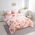 thumbnail image 3 of Homewish Girls Pink Flower Bedding Comforter Set, Chic Fashion Floral King Bedding Sets, Romantic Valentine's Day Reversible Bed Sheets, Super Cozy Room Decor, 3 of 7