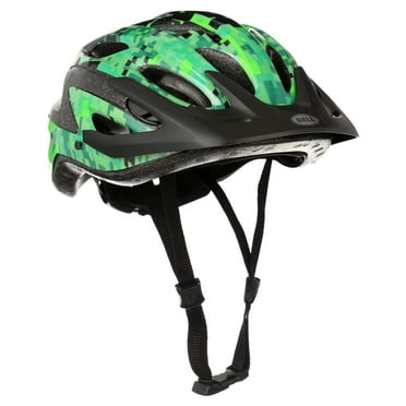 Bell Sports Peak Green Pixels Boys Youth Helmet, Black, Ages 8  Years (54-58cm)