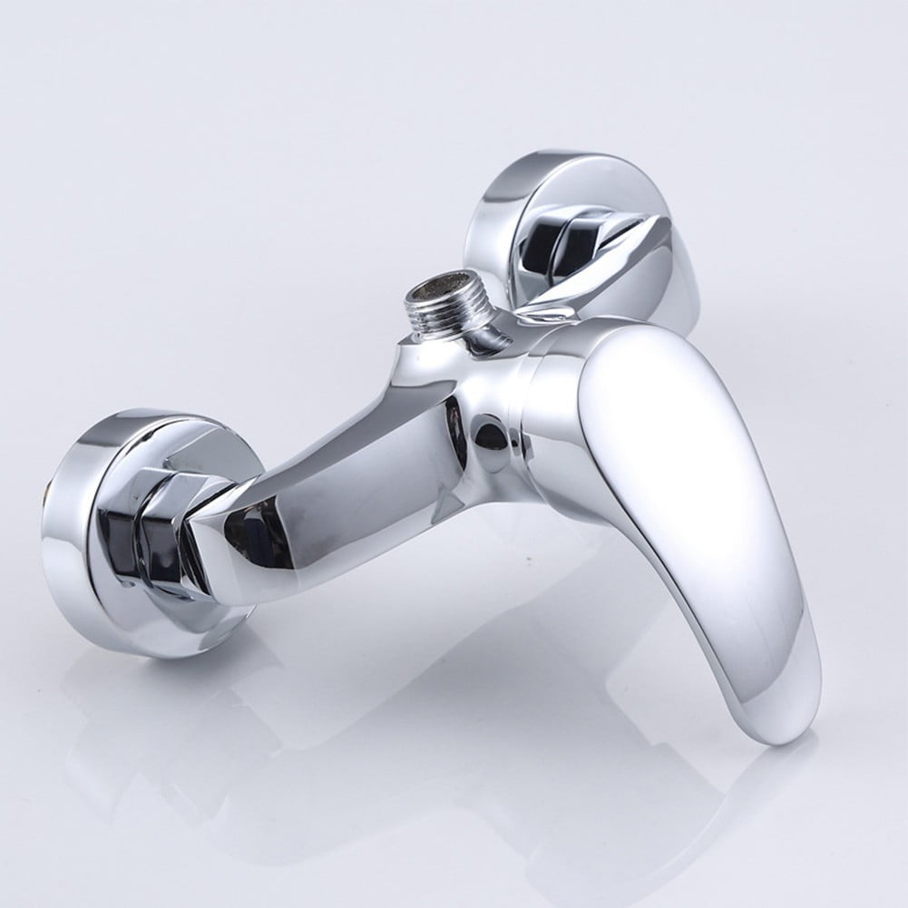 CHENGSI for Polished Chrome Wall Mounted Bathroom Bathtub Shower Mixer Faucet with Widened Handle, Ceramic Spool, G1/2in Interface, Silver Zinc Alloy, Temperature Control