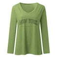 thumbnail image 4 of Fgnfyis Women's Long Sleeve T-Shirt Soft Casual Loose Fit Pocket Detail Flip Hem Comfortable Basic Top for Everyday Wear Green M, 4 of 4