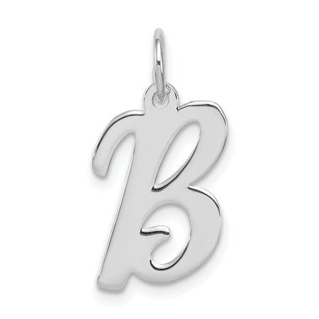 Diamond2Deal 925 Sterling Silver Script Letter B Initial Charm Pendant for Women